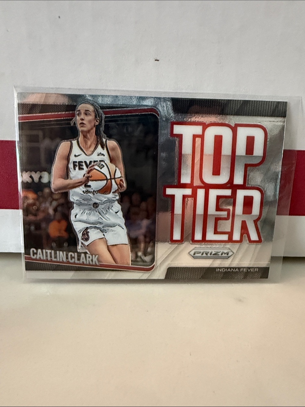 Caitlin Clark "Top Tier" Prizm Basketball Card - Red & Silver